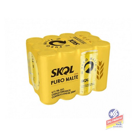 Cerveja Skol Puro Malte 473ml c/12unid