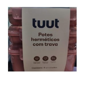 Conj Pote Hermetico Tuut c/trava 4 Peças