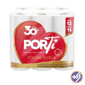 Papel Higienico Porti F Dupla 30m LV12PG11