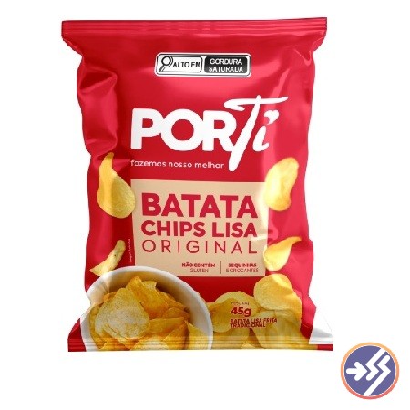 Batata Chips Porti Original ou Picanha Barbecue 45g cada