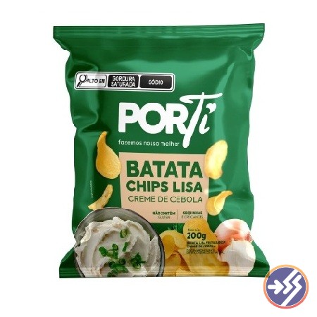 Batata Chips Porti Creme de cebola ou Original 200g Cada